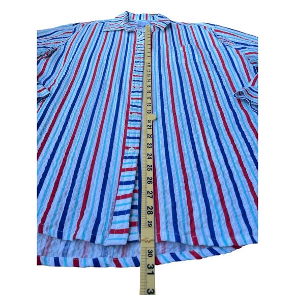 Addison Bay Naples Dress Americana Stripe Seersucker Shirt Coverup - Size XL - Picture 9 of 14